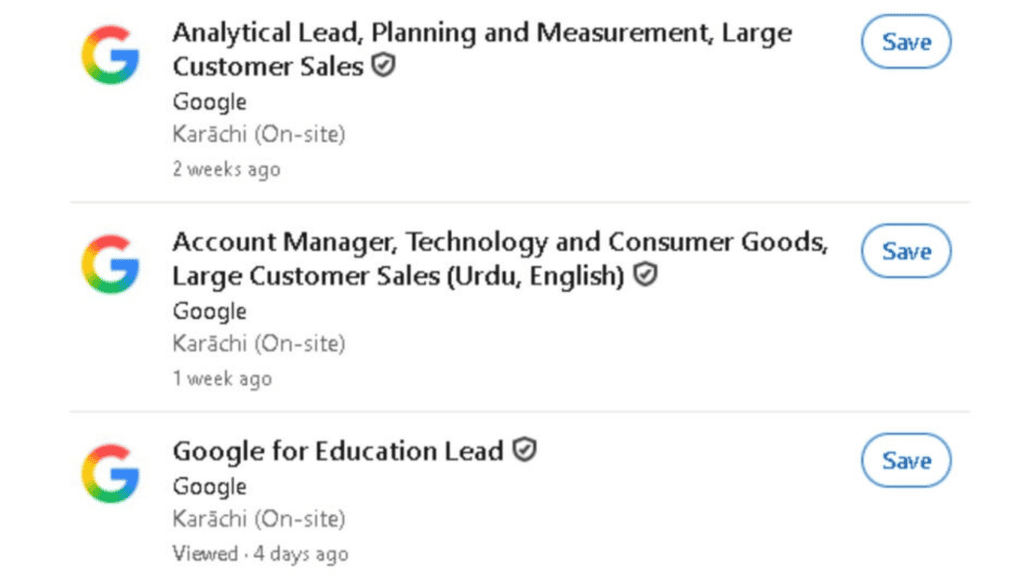 Google jobs in Pakistan with Karachi-based opportunities