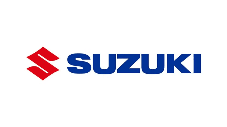 Suzuki logo with red stylized "S" mark and blue "SUZUKI" text</s>