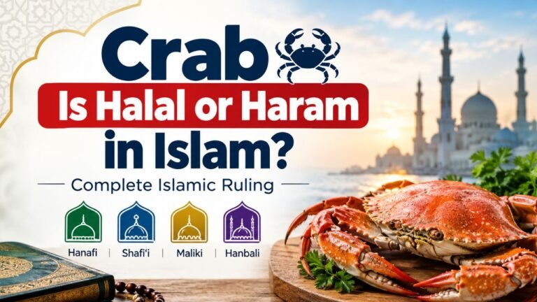 Crab is halal or haram in Islam according to the four Sunni madhhabs