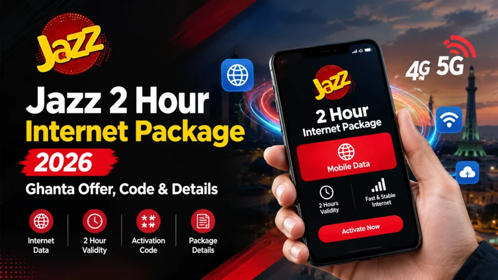 Jazz 2 hour internet package 2026 Ghanta offer