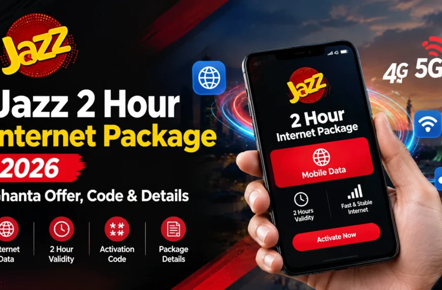 Jazz 2 hour internet package 2026 Ghanta offer