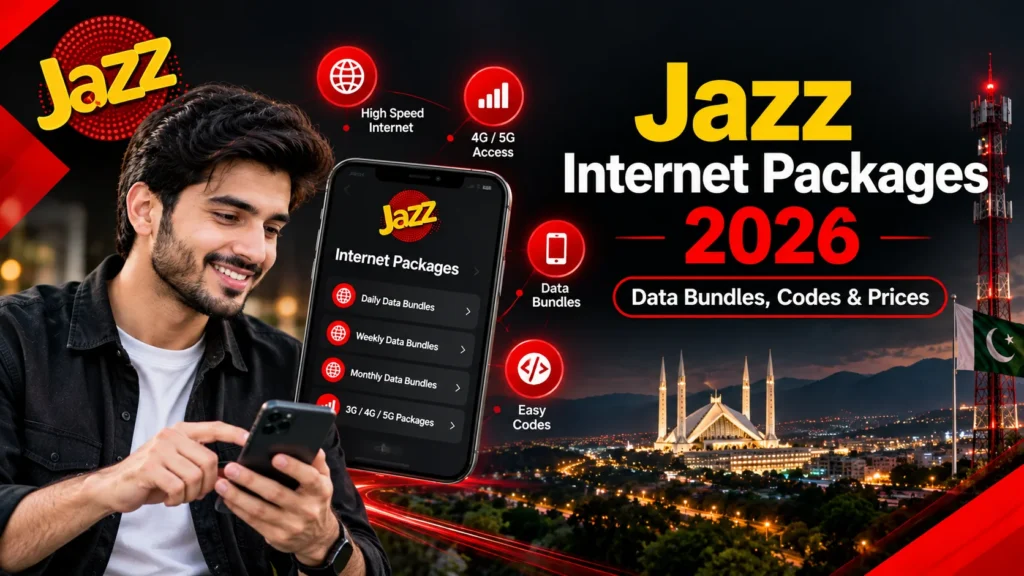 Jazz internet packages 2026 for mobile data bundles and codes