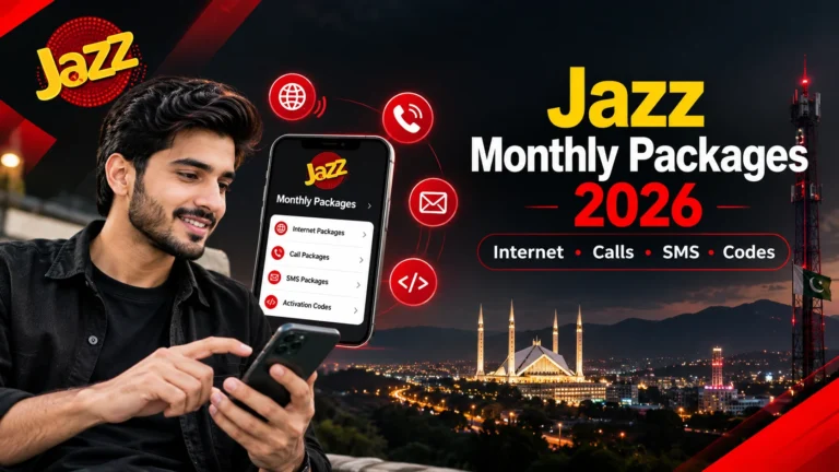 Jazz monthly packages 2026 for internet calls and SMS